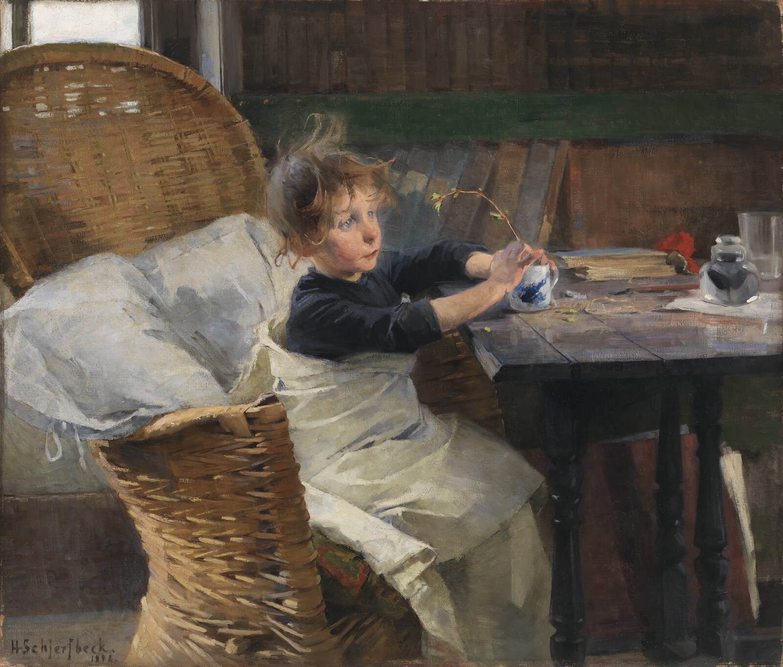 Helene Schjerfbeck - The Convalescent. This picture was painted in St. Ives in Cornwall, England. Helene Schjerfbeck visited the region twice in the late 1880s. The sitter in the p