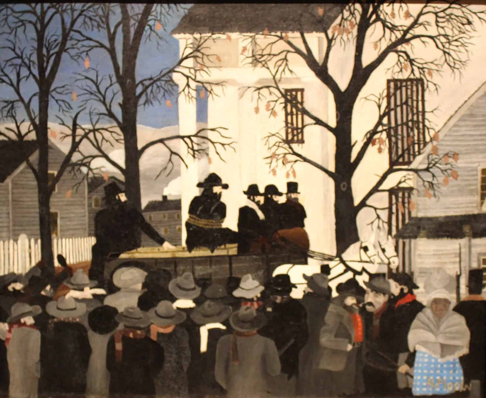 „John Brown Going to His Hanging“ von 1942 zeigt den Abolitionisten auf dem Weg zu seiner Hinrichtung.