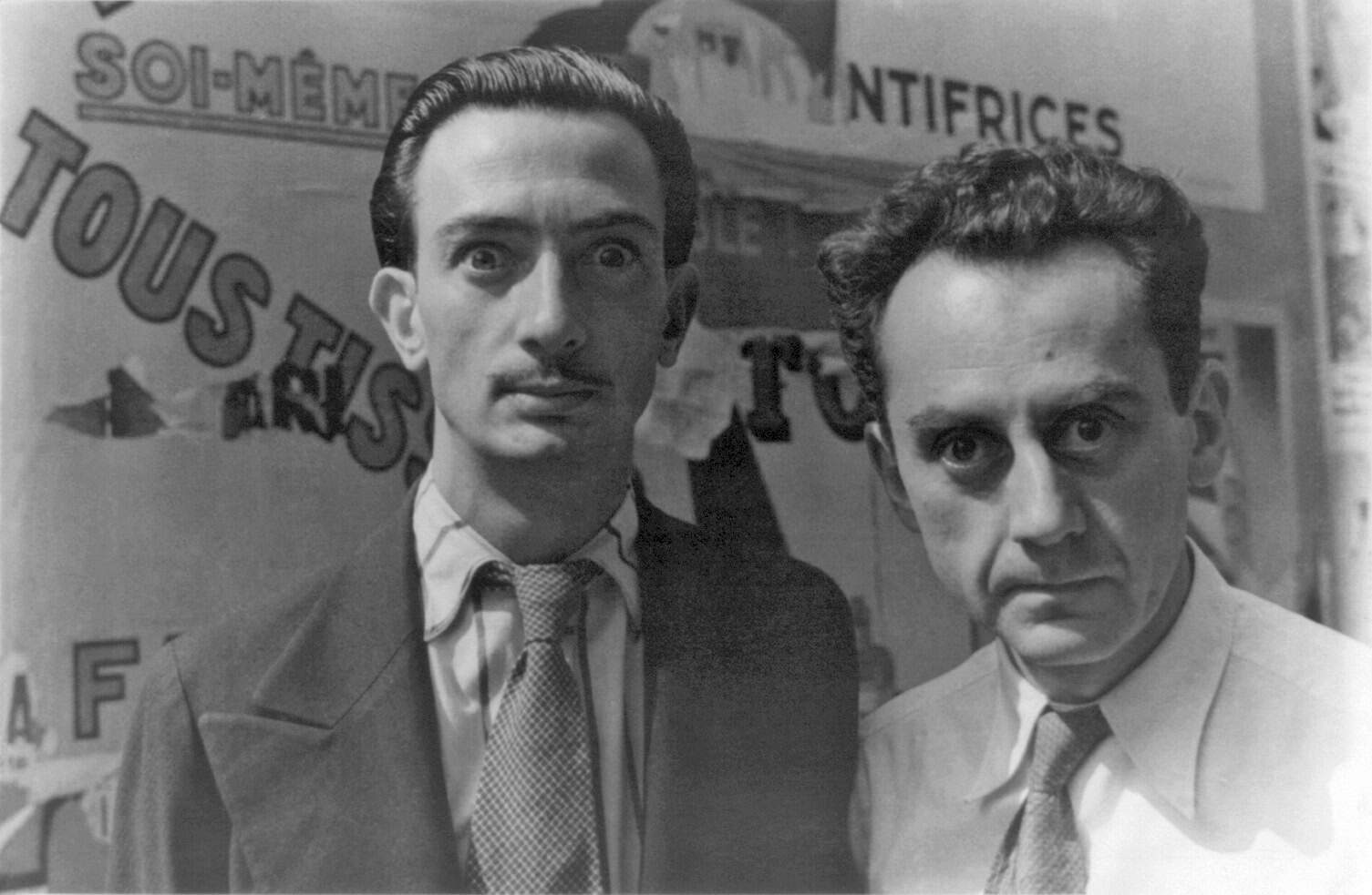 Salvador Dalí und Man Ray in Paris am 16. Juni 1934.