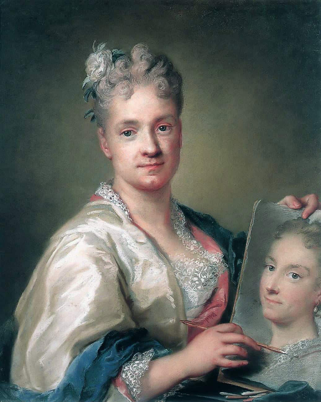 Rosalba Carrieras Selbstporträt mit dem Bildnis ihrer Schwester aus dem Jahr 1715.
