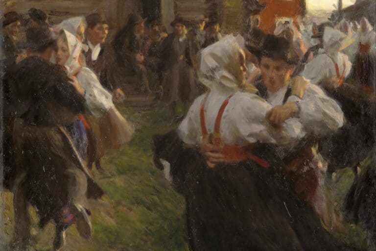 Ein bewegtes, weithin bekanntes schwedisches Werk eröffnet die Sammlung und zeigt sofort, dass Licht, Alltag und Bewegung wichtiger sind als nationale Klischees.