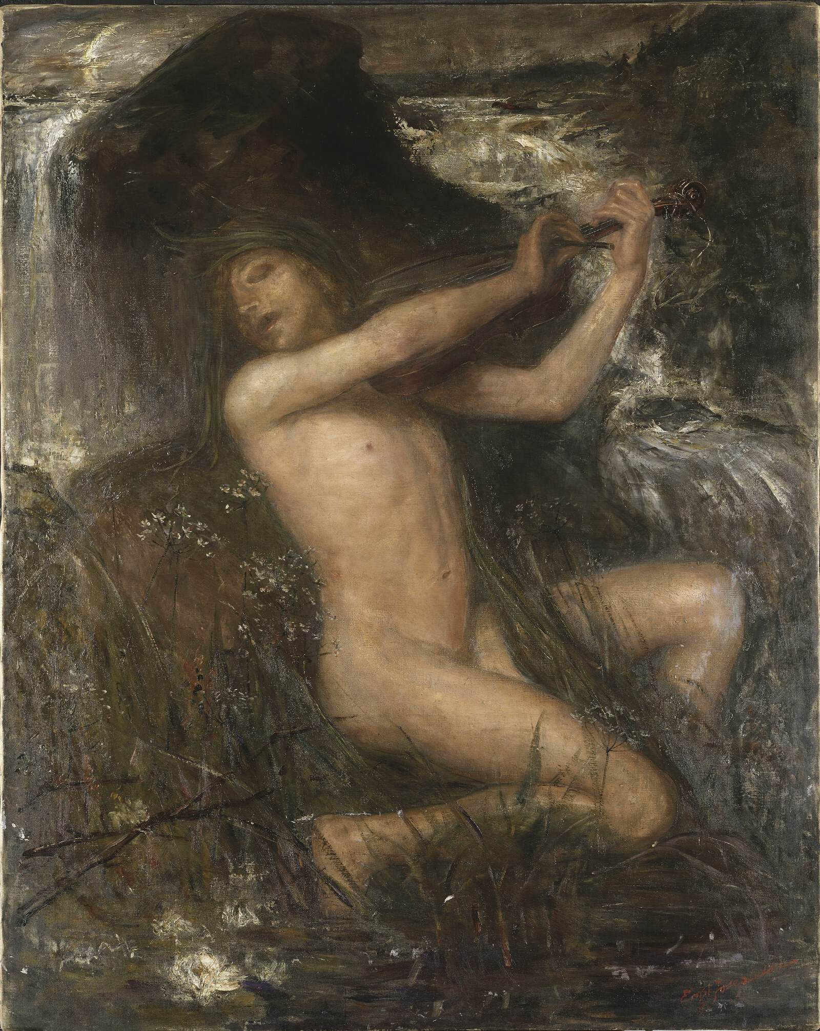 Josephsons Verbindung von Wasserfall, Musik, Körper und Folklore als konkretes Bildbeispiel.